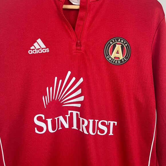 Adidas Atlanta United FC Soccer Futbol 1/4 Quarter Zip Red Pullover Mens Sz. M - Picture 4 of 6
